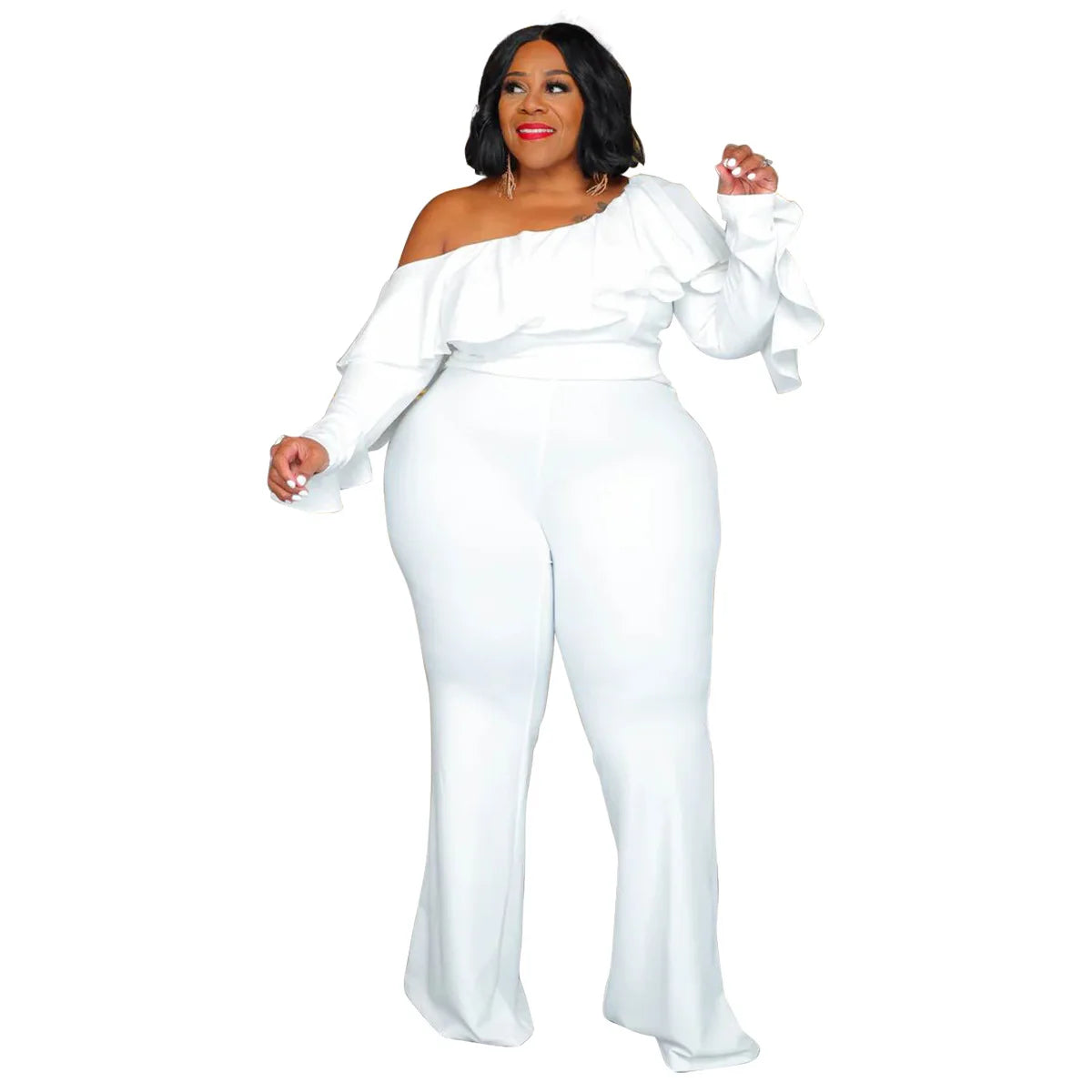 Plus Size Women Jumpsuit Black/Red/White