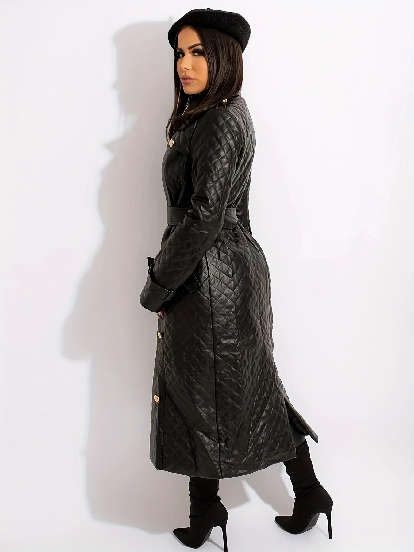 Women's Trench Leather With Belt