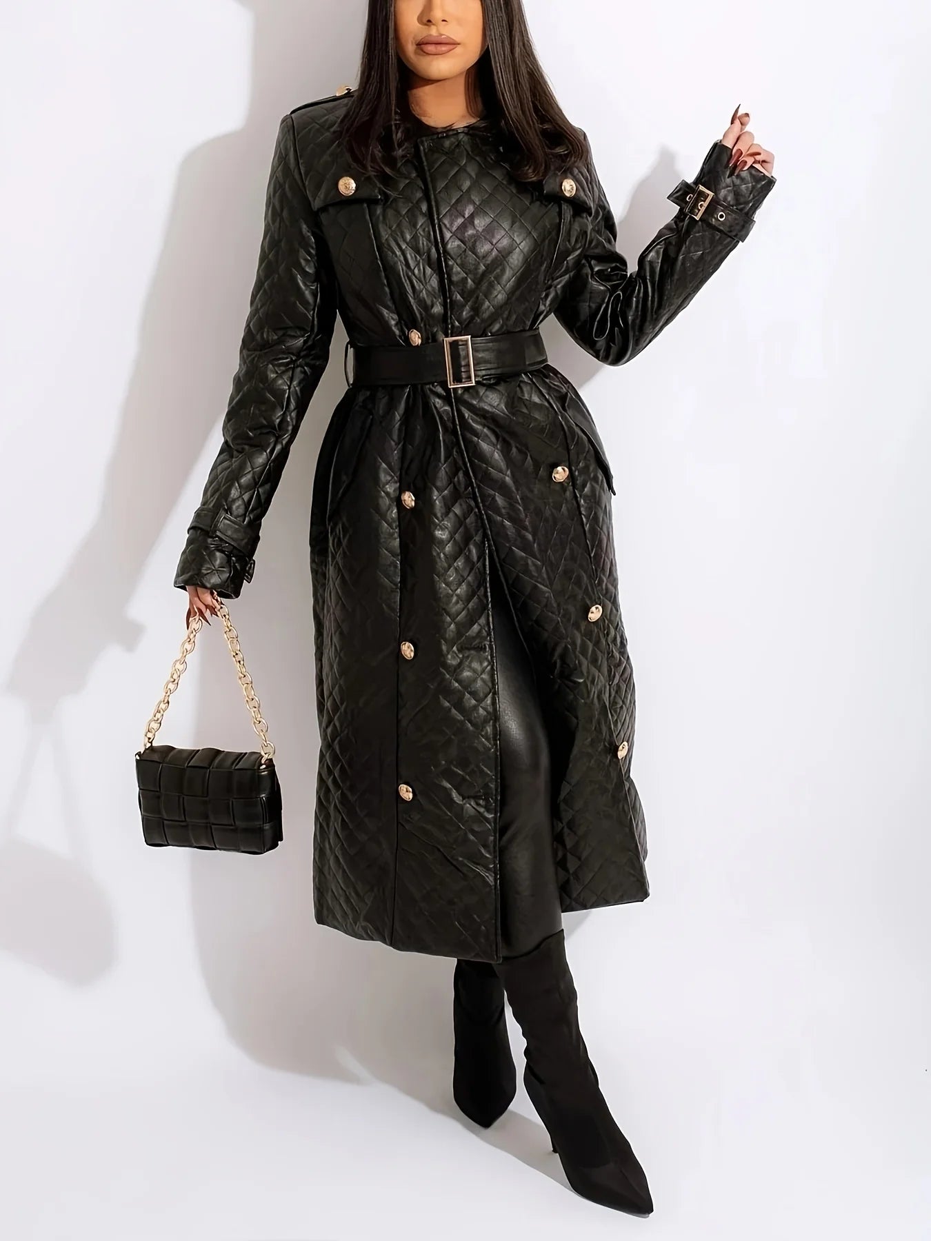 Women's Trench Leather With Belt