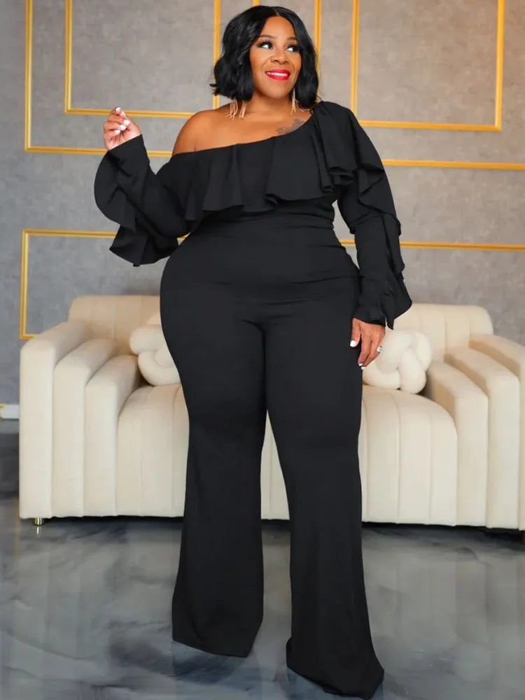 Plus Size Women Jumpsuit Black/Red/White